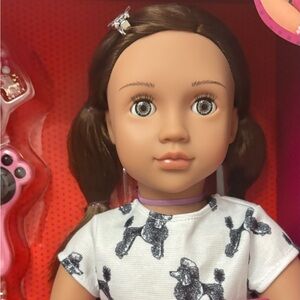 Brand New Our Generation Doll Gemma and Gigi with Poodle Dress and Pink Bow 🎀